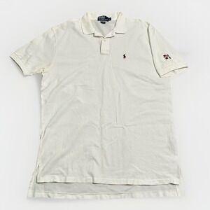 Vintage Mississippi State Bulldogs Polo Shirt Mens XL White Maroon Ralph Lauren